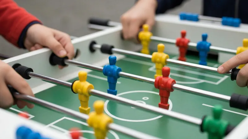 Table de babyfoot de compétition en salle de tournoi